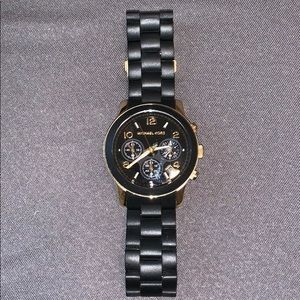 Michael Kors black/ gold watch
